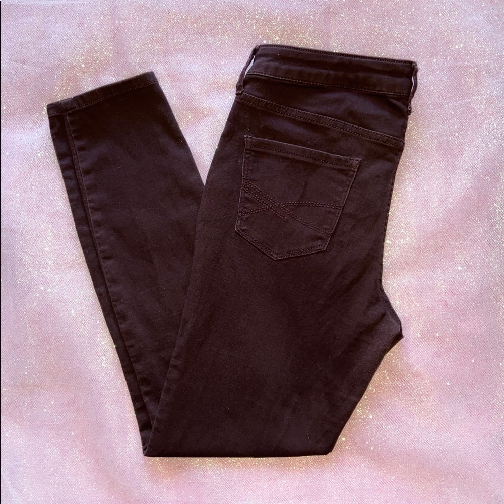 Maroon High Waist Skinny Jeans